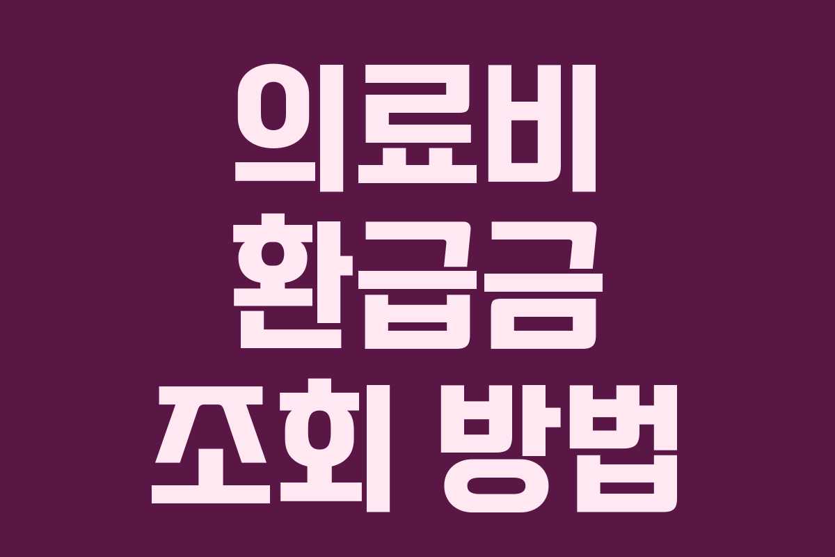 의료비 환급금 조회 방법