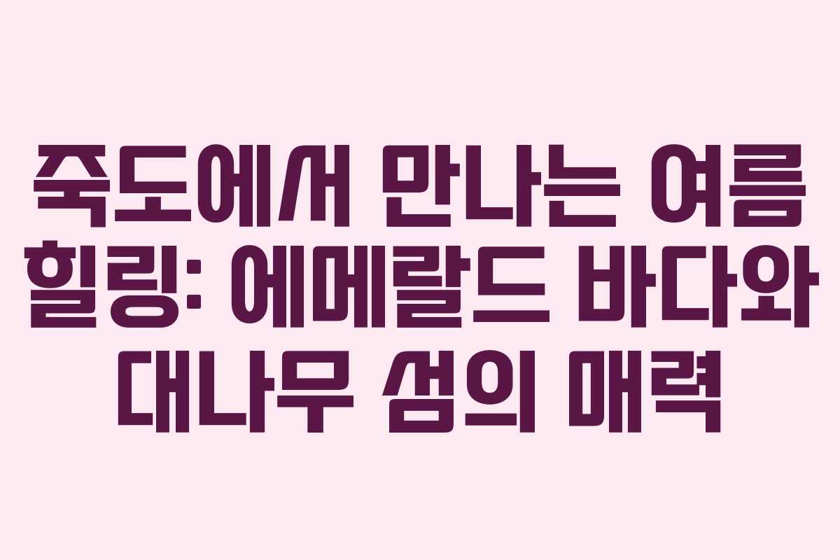 죽도에서 만나는 여름 힐링: 에메랄드 바다와 대나무 섬의 매력