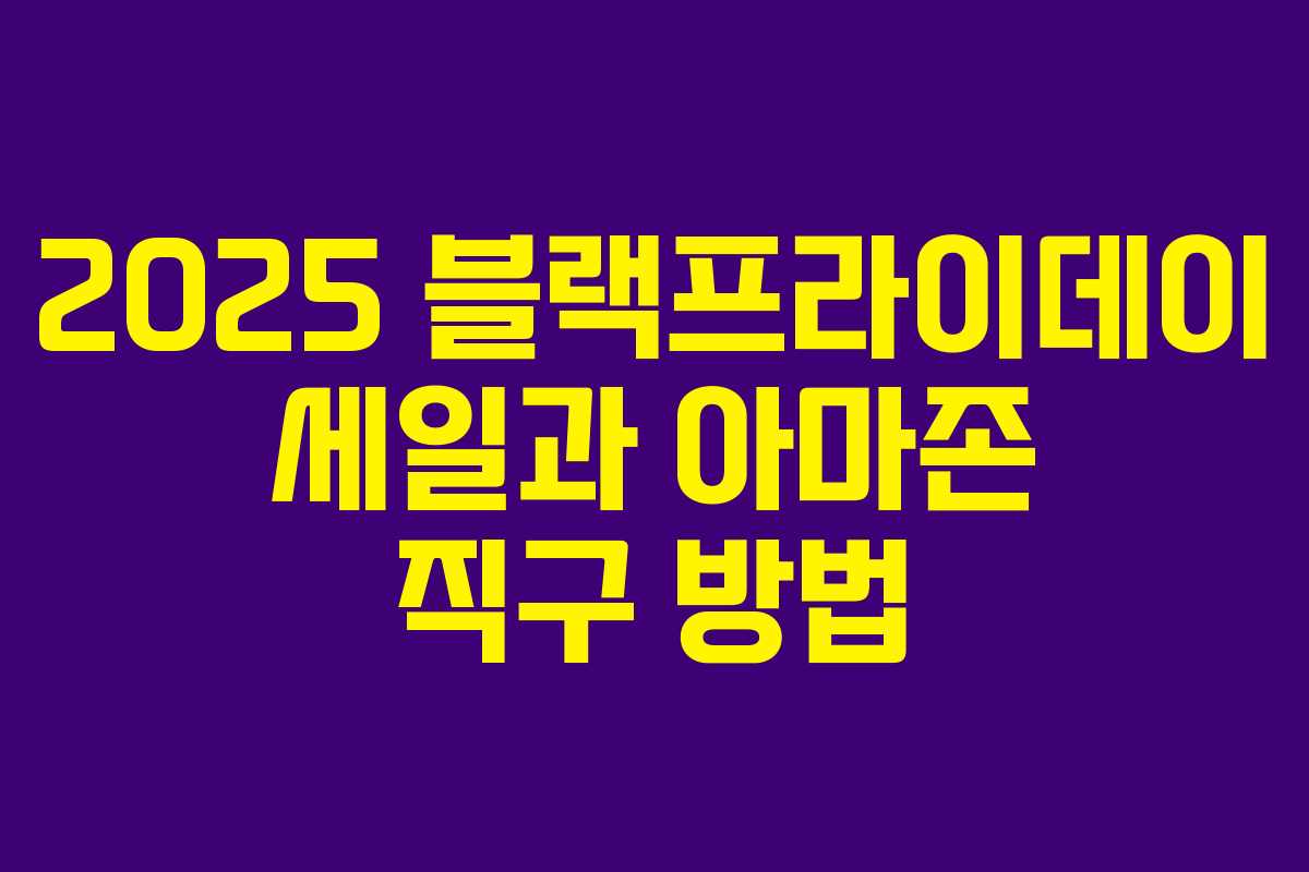 2025 블랙프라이데이 세일과 아마존 직구 방법 2025 블랙프라이데이 세일과 아마존 직구 방법