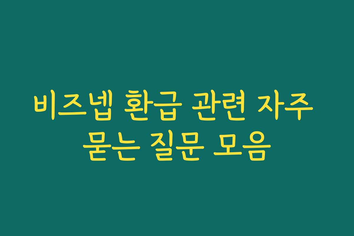 비즈넵 환급 관련 자주 묻는 질문 모음