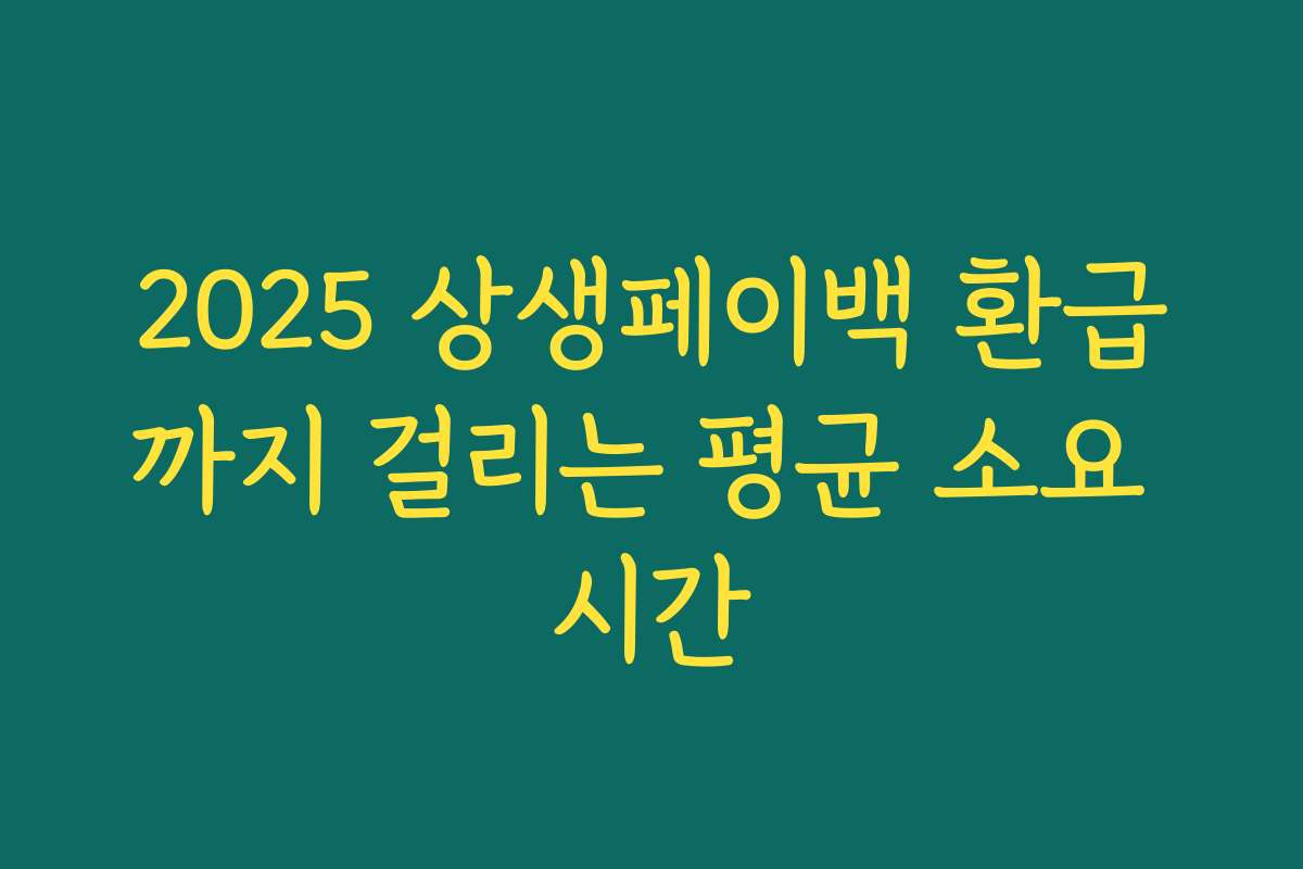 2025 상생페이백 환급까지 걸리는 평균 소요 시간 2025 상생페이백 환급까지 걸리는 평균 소요 시간