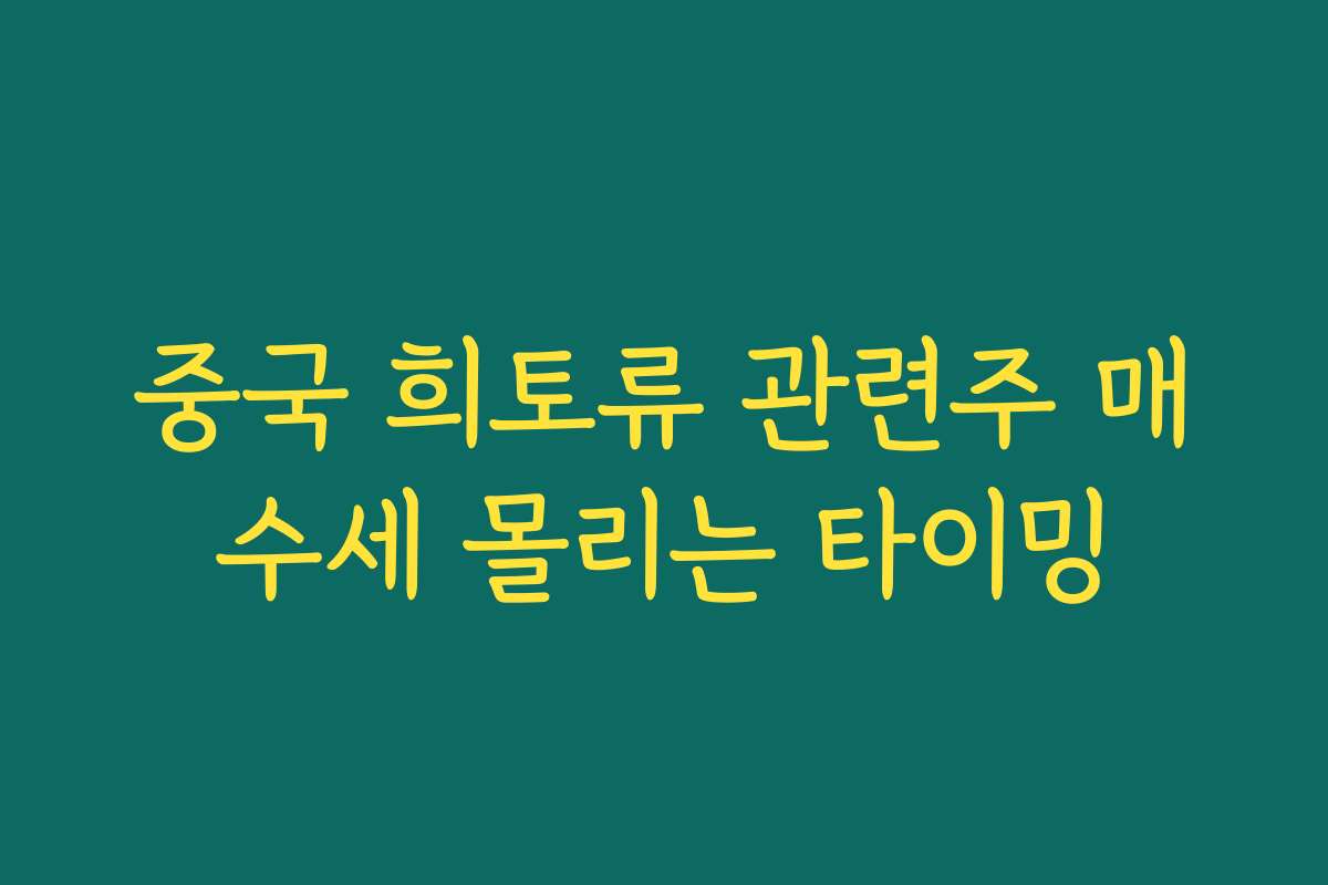 중국 희토류 관련주 매수세 몰리는 타이밍