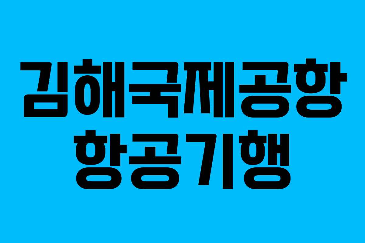 김해국제공항 항공기행 김해국제공항 항공기행