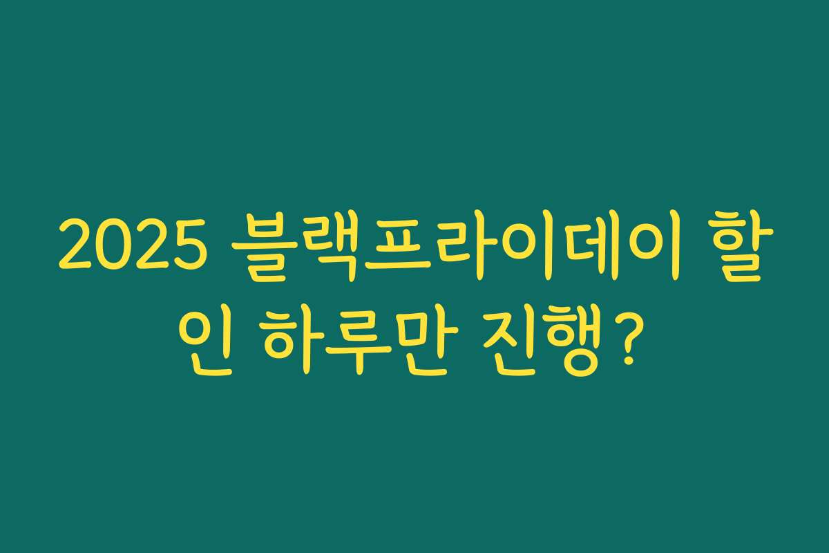 2025 블랙프라이데이 할인 하루만 진행? 2025 블랙프라이데이 할인 하루만 진행?