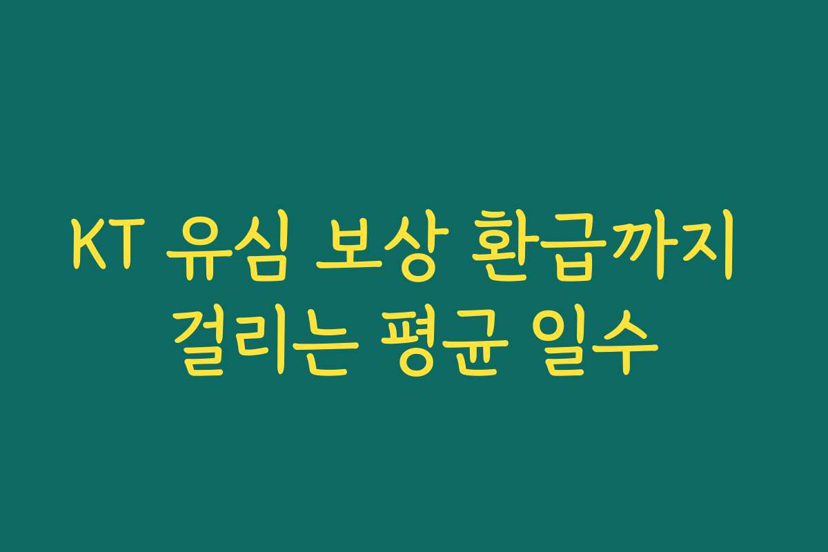 KT 유심 보상 환급까지 걸리는 평균 일수