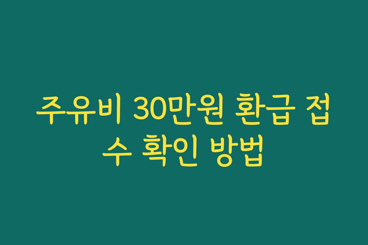 주유비 30만원 환급 접수 확인 방법