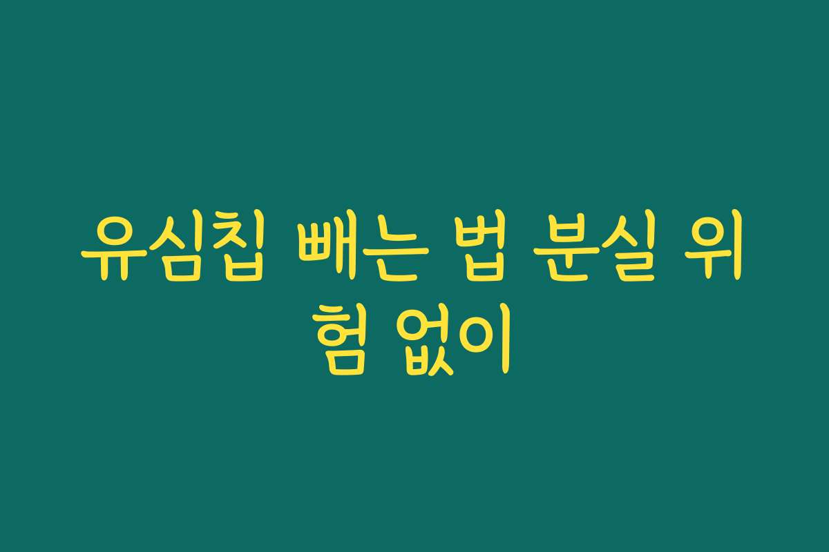 유심칩 빼는 법 분실 위험 없이