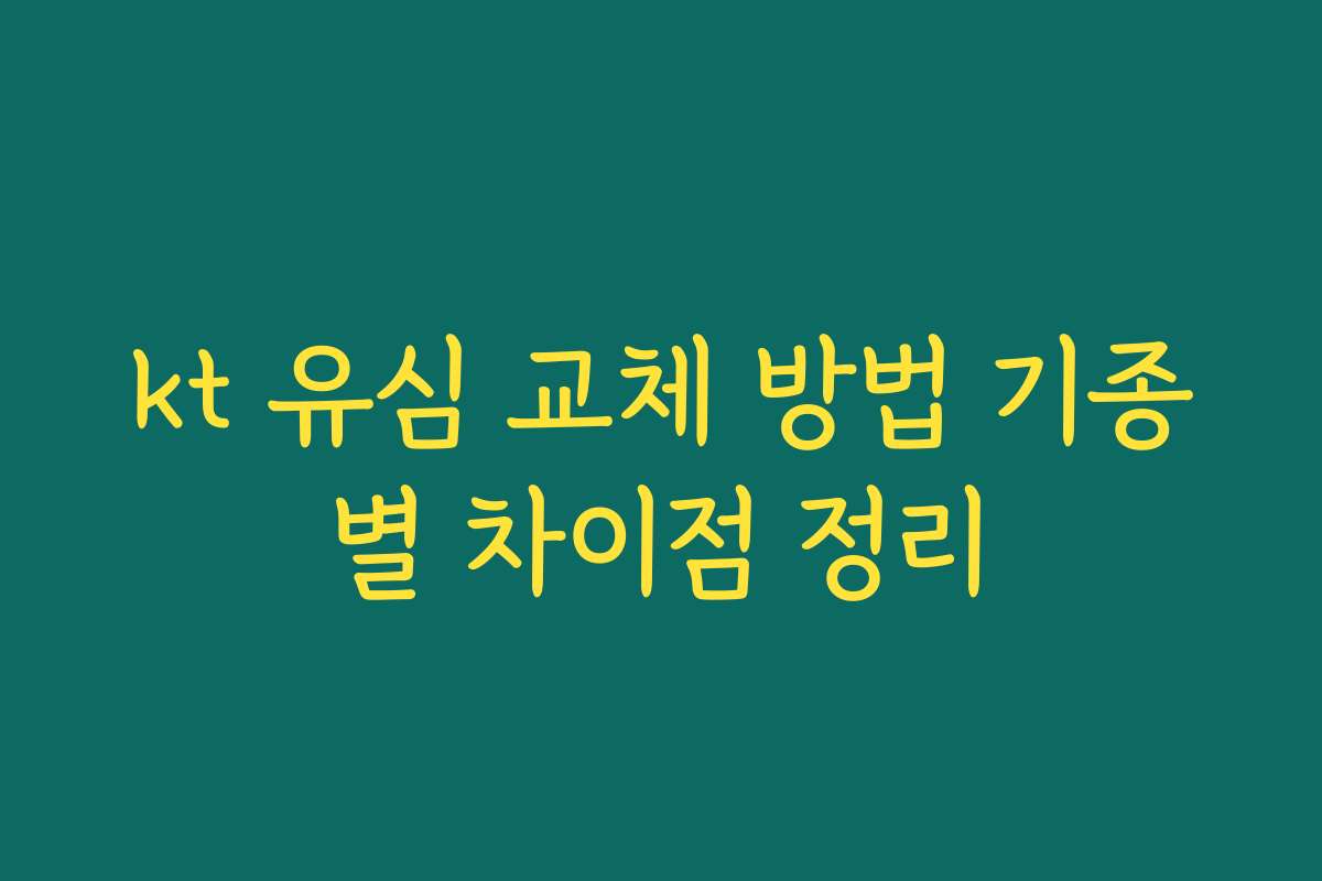 kt 유심 교체 방법 기종별 차이점 정리