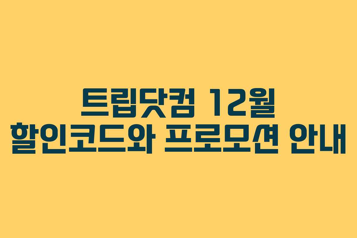 트립닷컴 12월 할인코드와 프로모션 안내