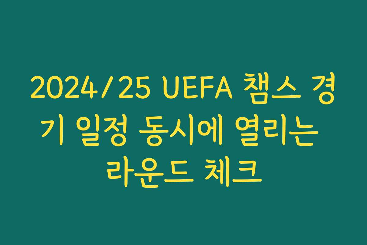 2024/25 UEFA 챔스 경기 일정 동시에 열리는 라운드 체크