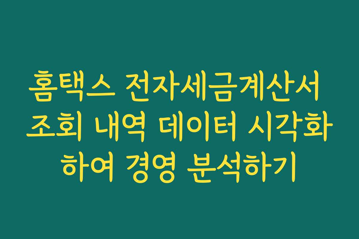 홈택스 전자세금계산서 조회 내역 데이터 시각화하여 경영 분석하기