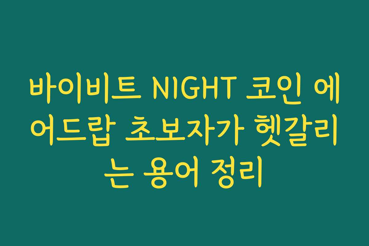 바이비트 NIGHT 코인 에어드랍 초보자가 헷갈리는 용어 정리