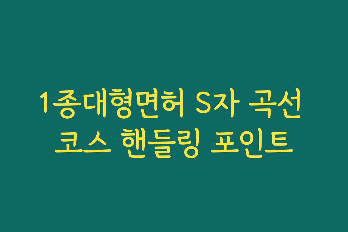 1종대형면허 S자 곡선 코스 핸들링 포인트