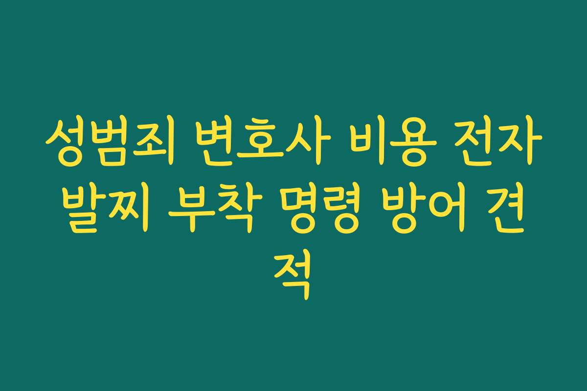 성범죄 변호사 비용 전자발찌 부착 명령 방어 견적