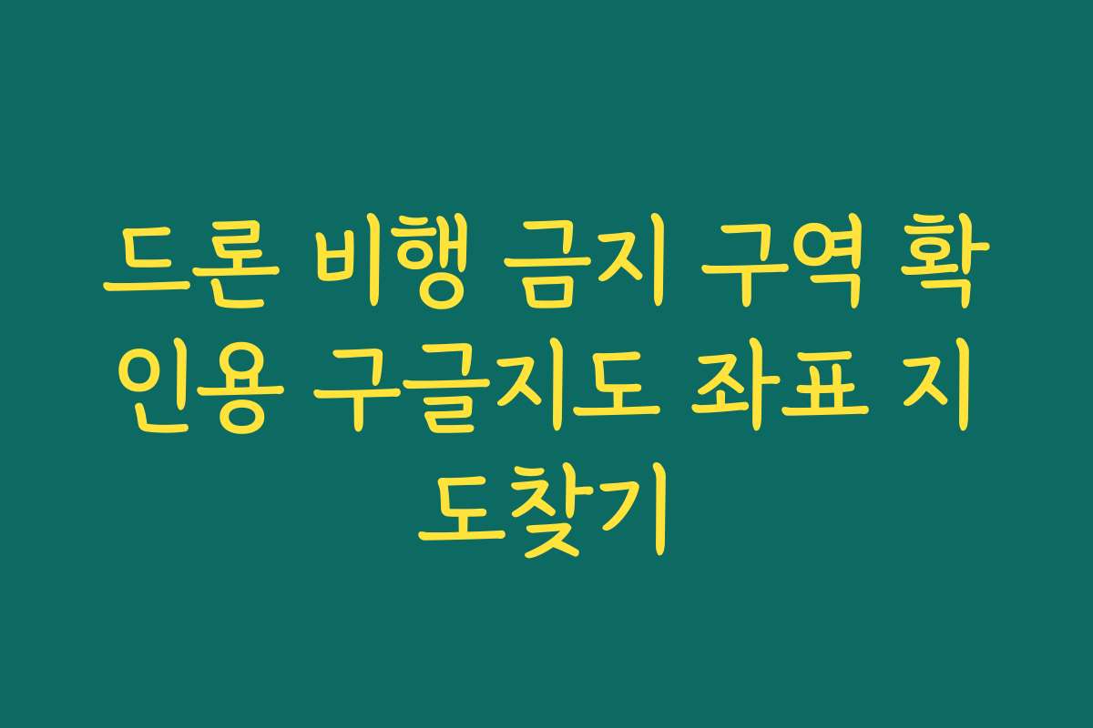 드론 비행 금지 구역 확인용 구글지도 좌표 지도찾기