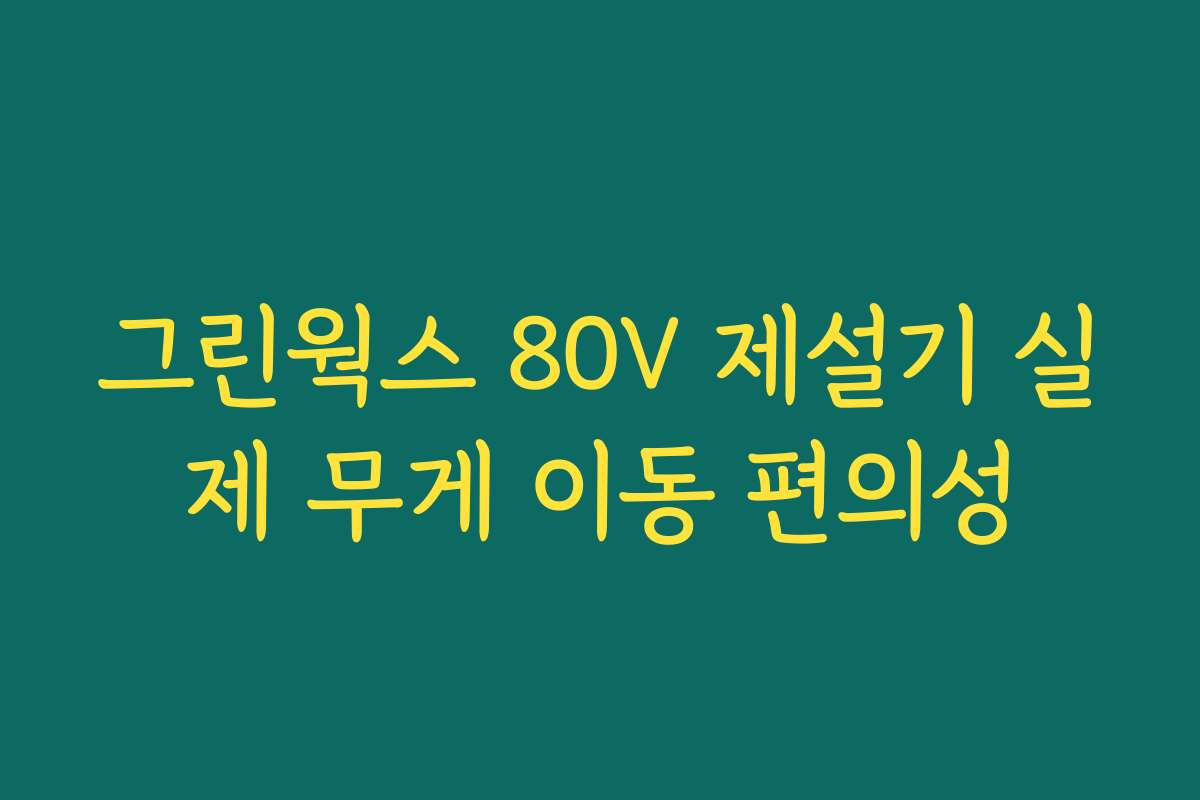 그린웍스 80V 제설기 실제 무게 이동 편의성