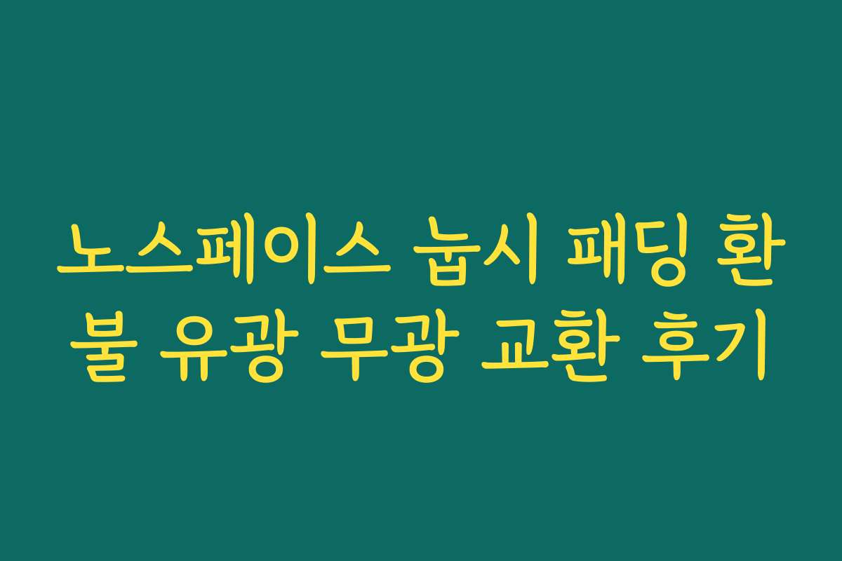 노스페이스 눕시 패딩 환불 유광 무광 교환 후기