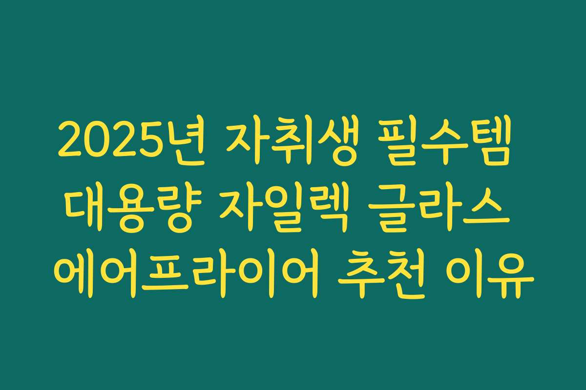 2025년 자취생 필수템 대용량 자일렉 글라스 에어프라이어 추천 이유