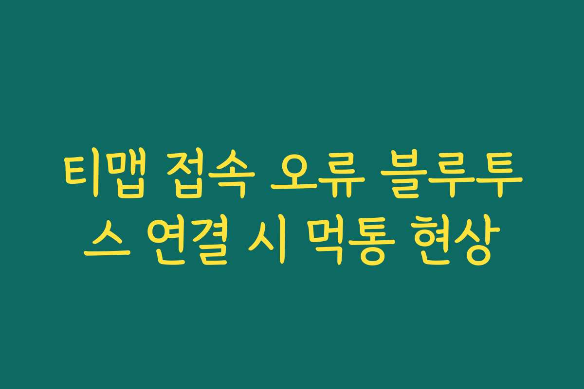 티맵 접속 오류 블루투스 연결 시 먹통 현상