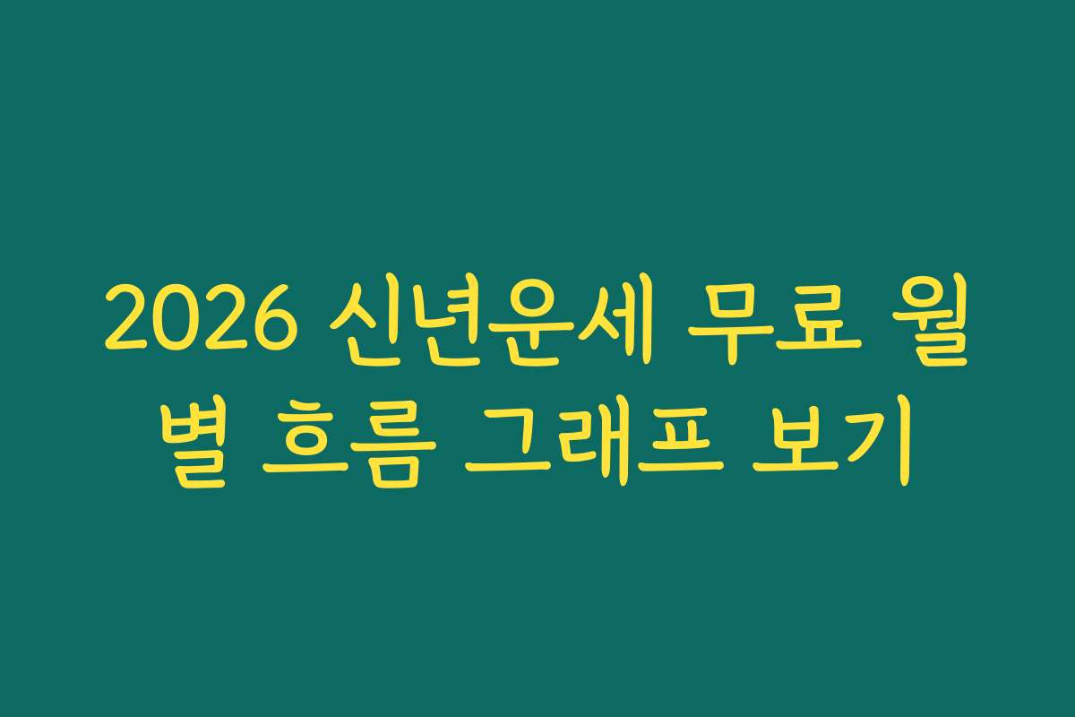 2026 신년운세 무료 월별 흐름 그래프 보기