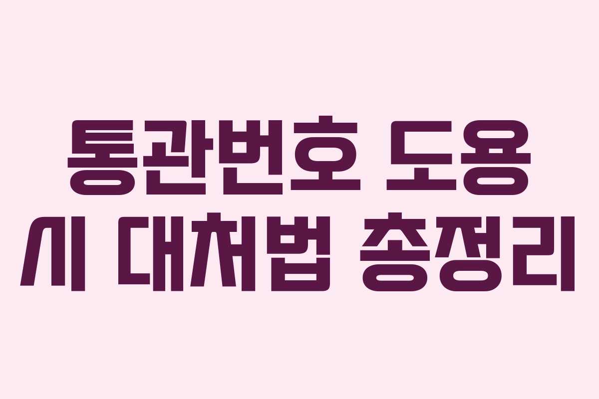 통관번호 도용 시 대처법 총정리