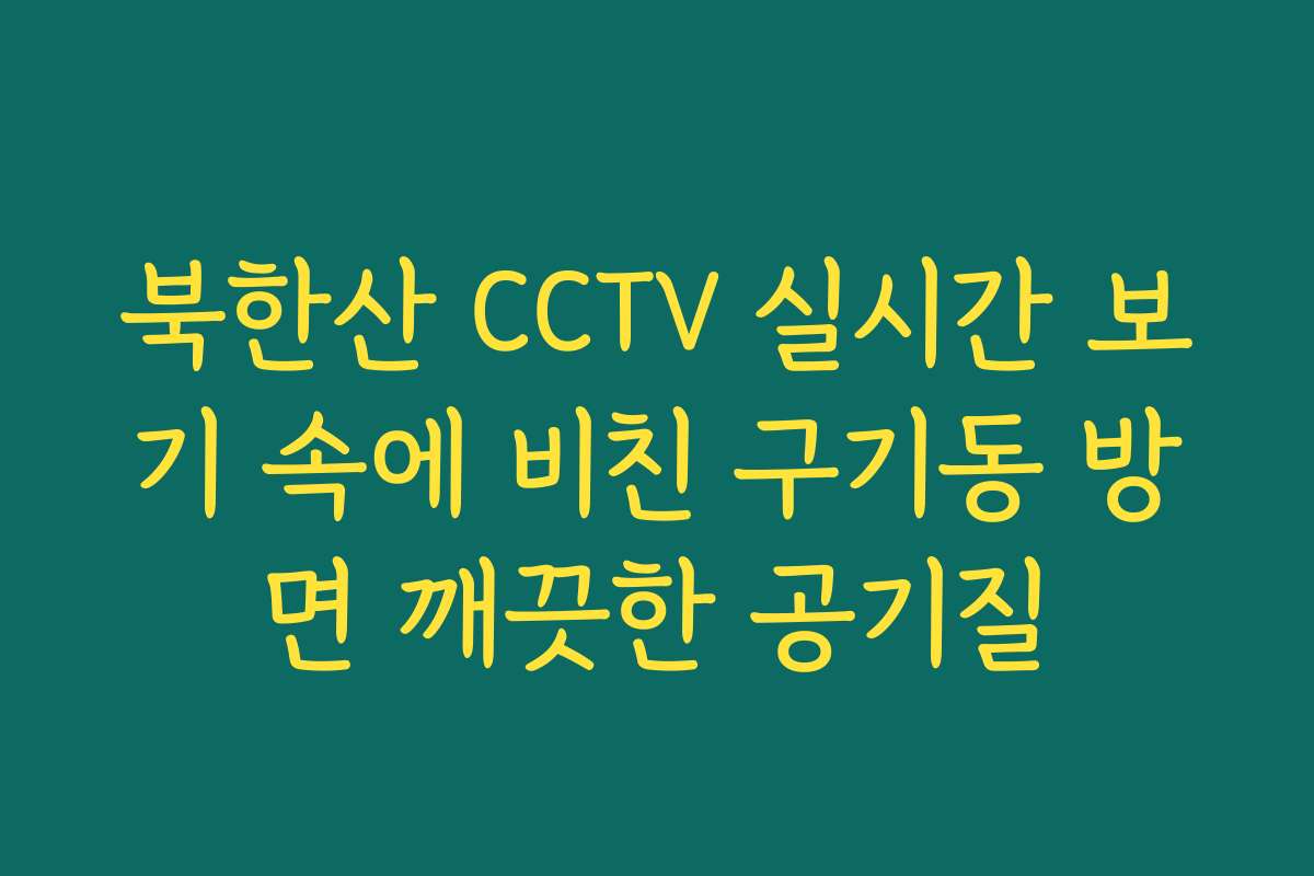 북한산 CCTV 실시간 보기 속에 비친 구기동 방면 깨끗한 공기질