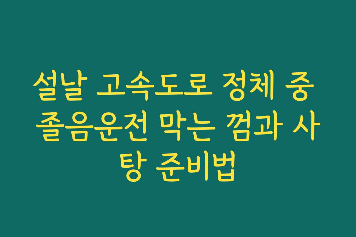 설날 고속도로 정체 중 졸음운전 막는 껌과 사탕 준비법