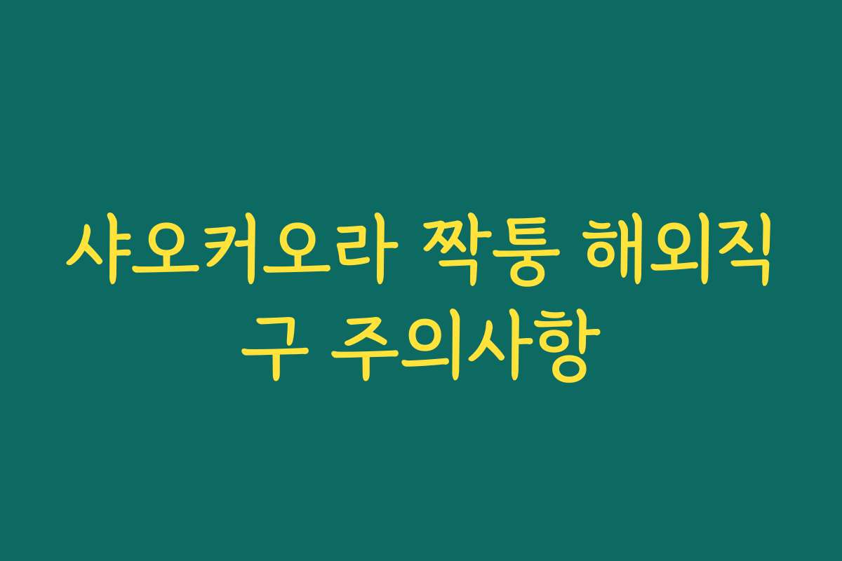 샤오커오라 짝퉁 해외직구 주의사항