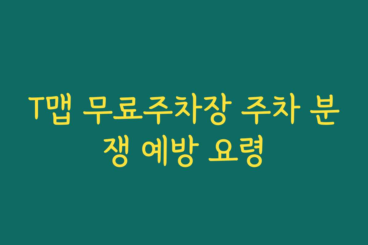 T맵 무료주차장 주차 분쟁 예방 요령