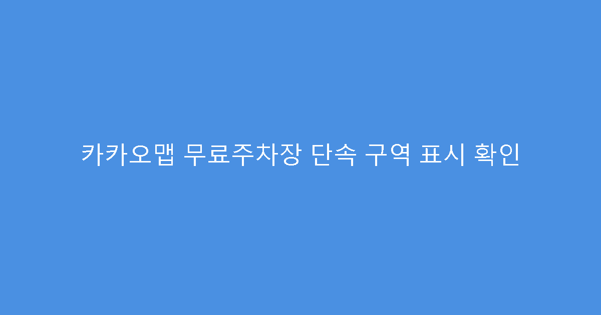 카카오맵 무료주차장 단속 구역 표시 확인