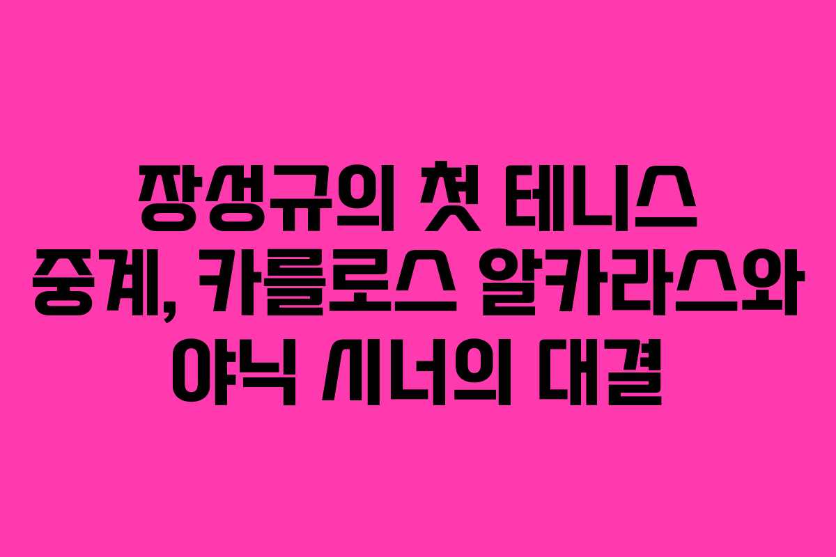 장성규의 첫 테니스 중계, 카를로스 알카라스와 야닉 시너의 대결