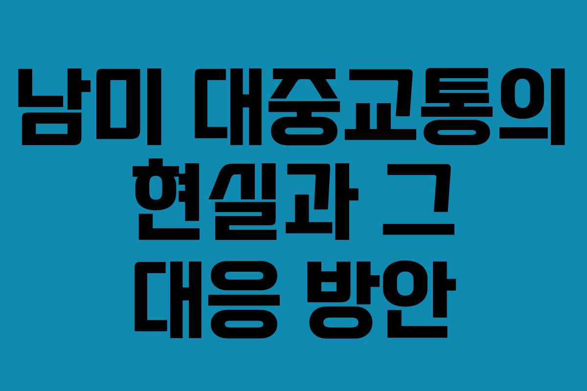 남미 대중교통의 현실과 그 대응 방안