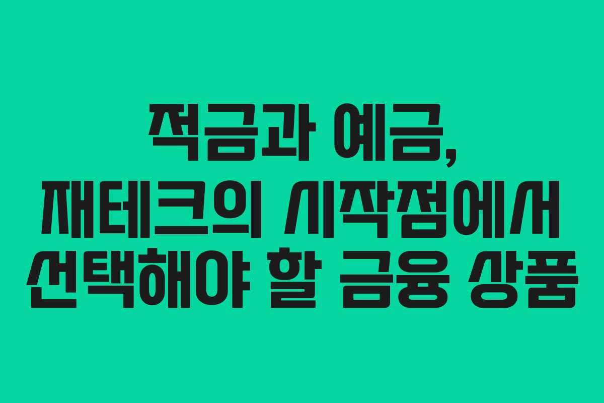 적금과 예금, 재테크의 시작점에서 선택해야 할 금융 상품