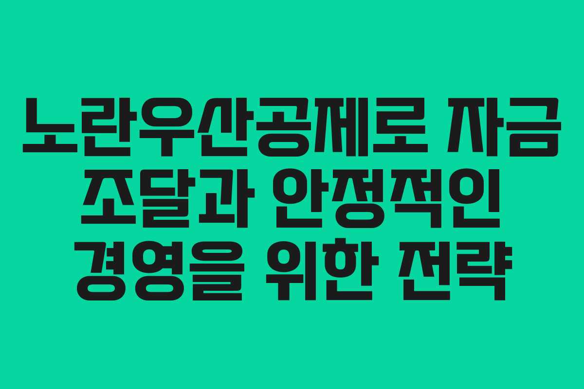 노란우산공제로 자금 조달과 안정적인 경영을 위한 전략