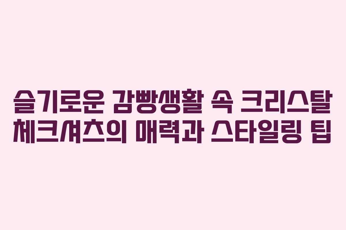 슬기로운 감빵생활 속 크리스탈 체크셔츠의 매력과 스타일링 팁
