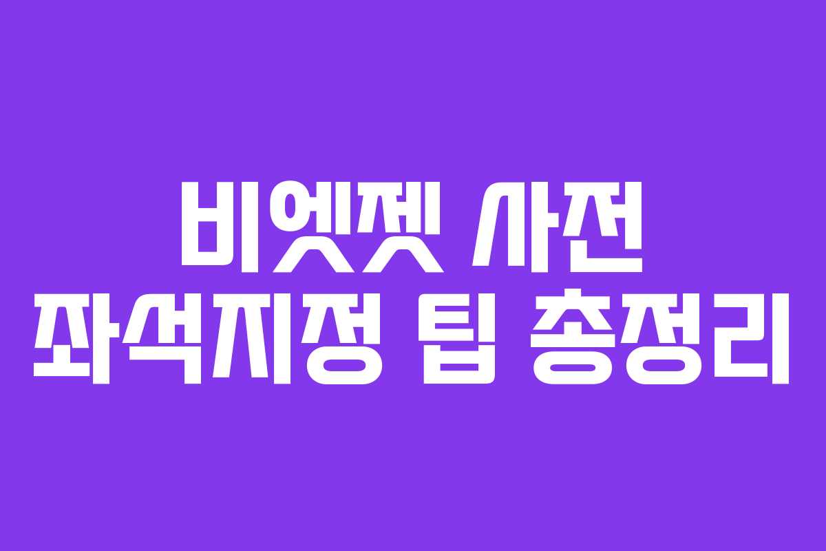 비엣젯 사전 좌석지정 팁 총정리