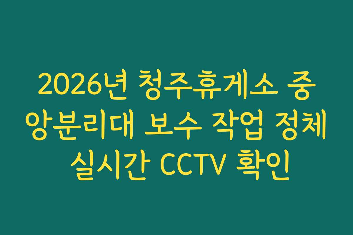 2026년 청주휴게소 중앙분리대 보수 작업 정체 실시간 CCTV 확인