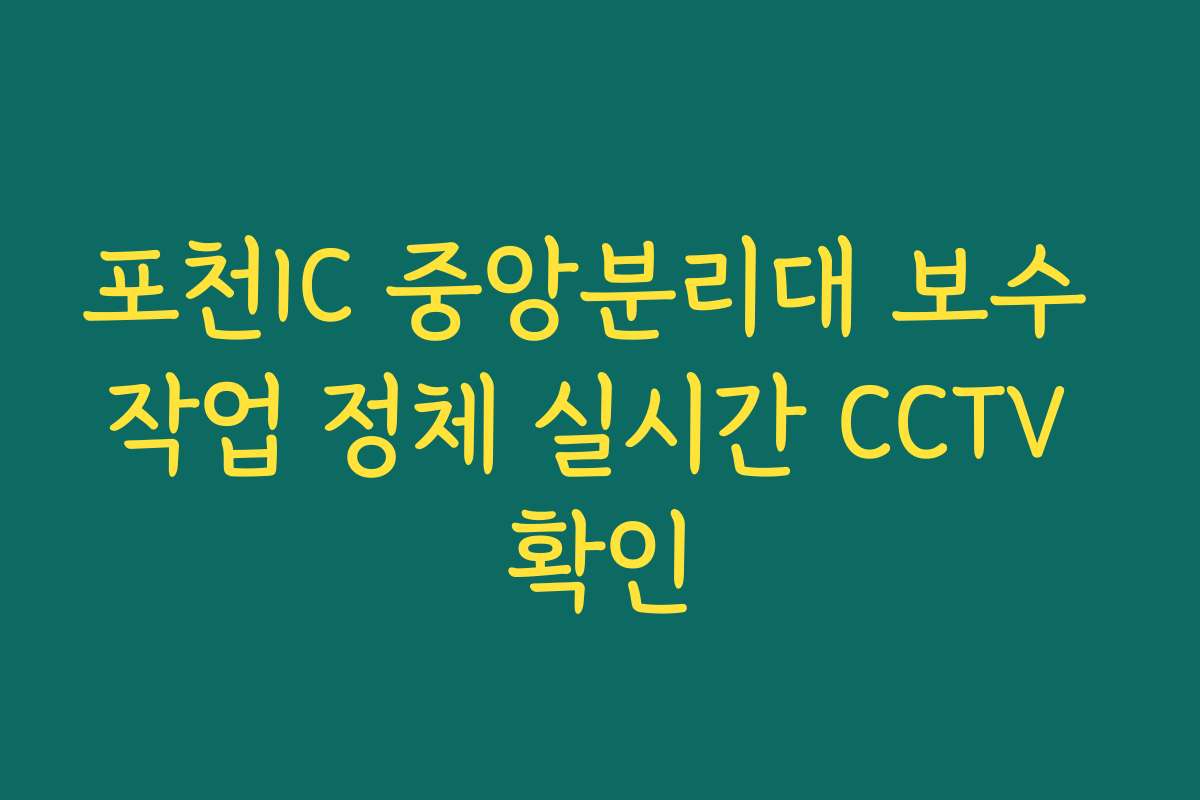 포천IC 중앙분리대 보수 작업 정체 실시간 CCTV 확인