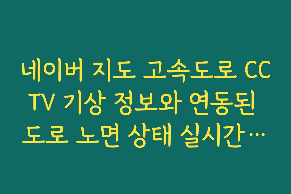 네이버 지도 고속도로 CCTV 기상 정보와 연동된 도로 노면 상태 실시간 체크
