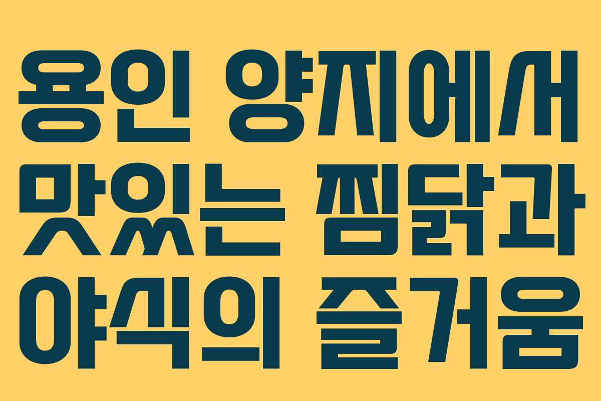 용인 양지에서 맛있는 찜닭과 야식의 즐거움