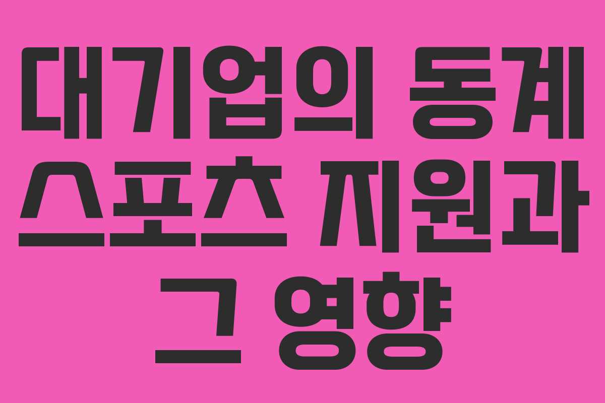 대기업의 동계 스포츠 지원과 그 영향