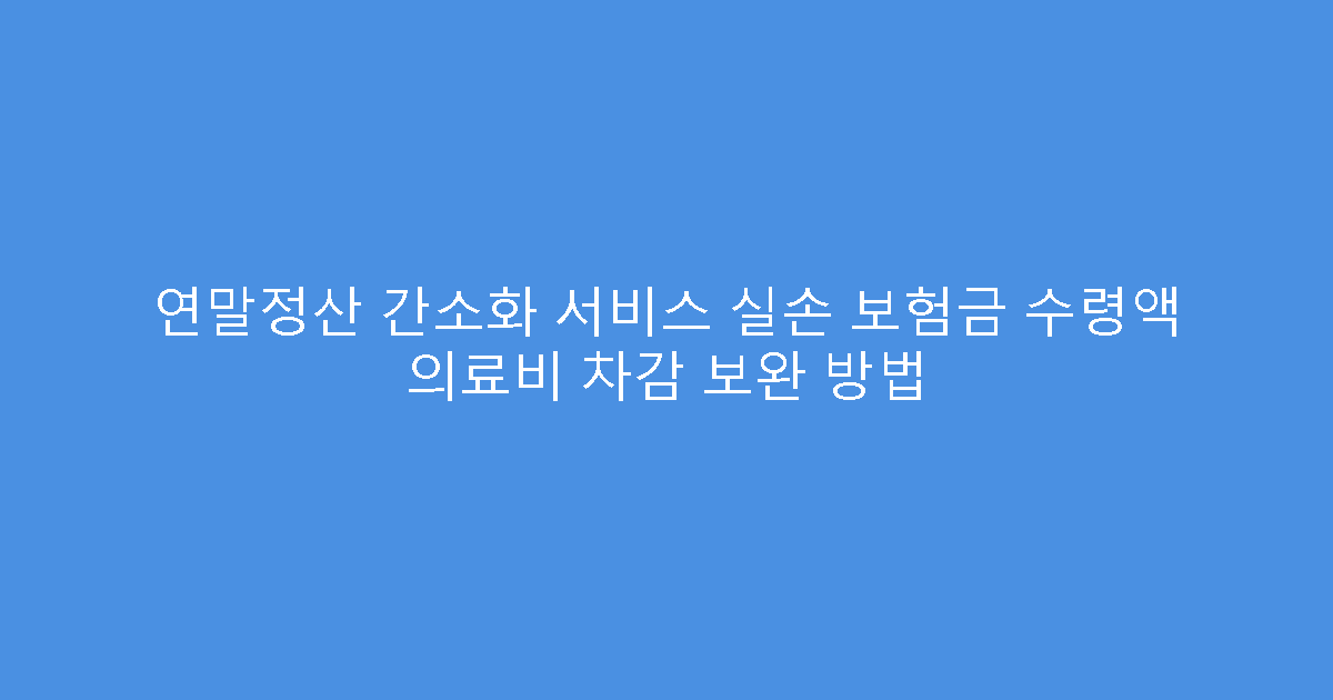 연말정산 간소화 서비스 실손 보험금 수령액 의료비 차감 보완 방법