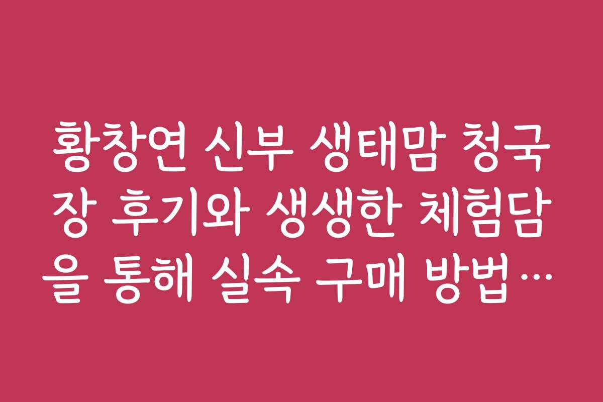 황창연 신부 생태맘 청국장 후기와 생생한 체험담을 통해 실속 구매 방법 찾기