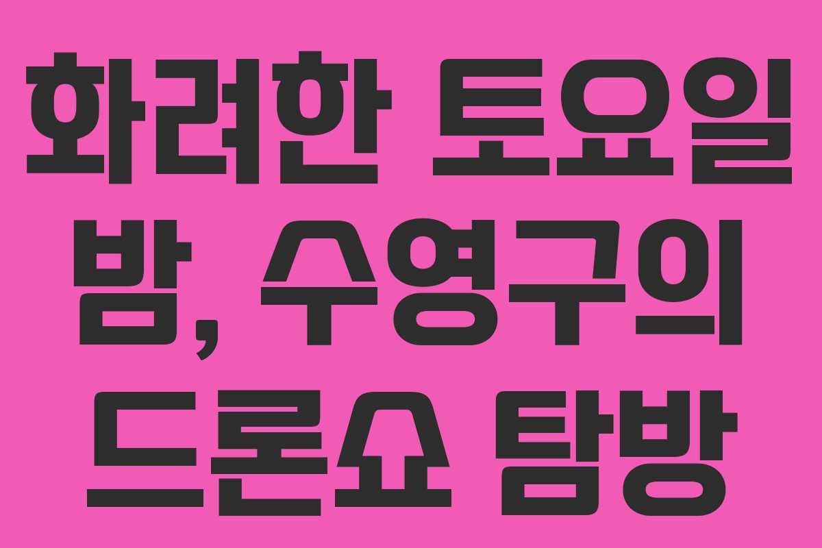 화려한 토요일 밤, 수영구의 드론쇼 탐방