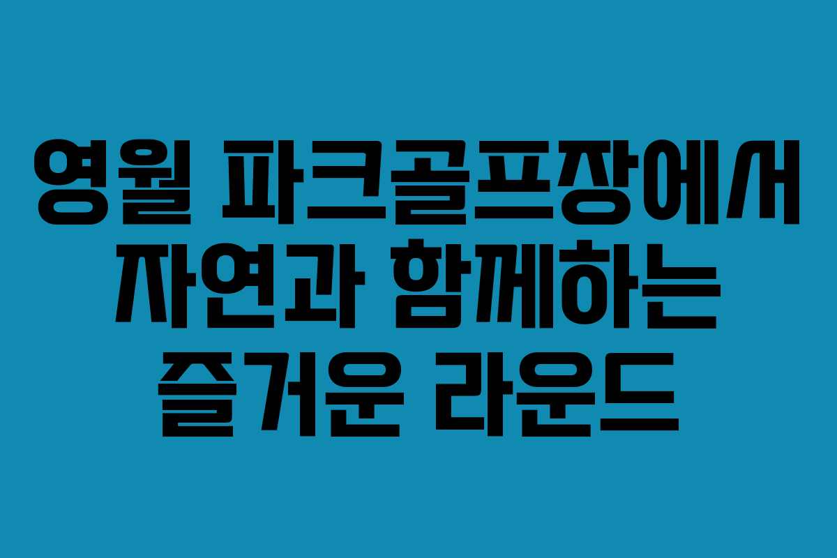 영월 파크골프장에서 자연과 함께하는 즐거운 라운드