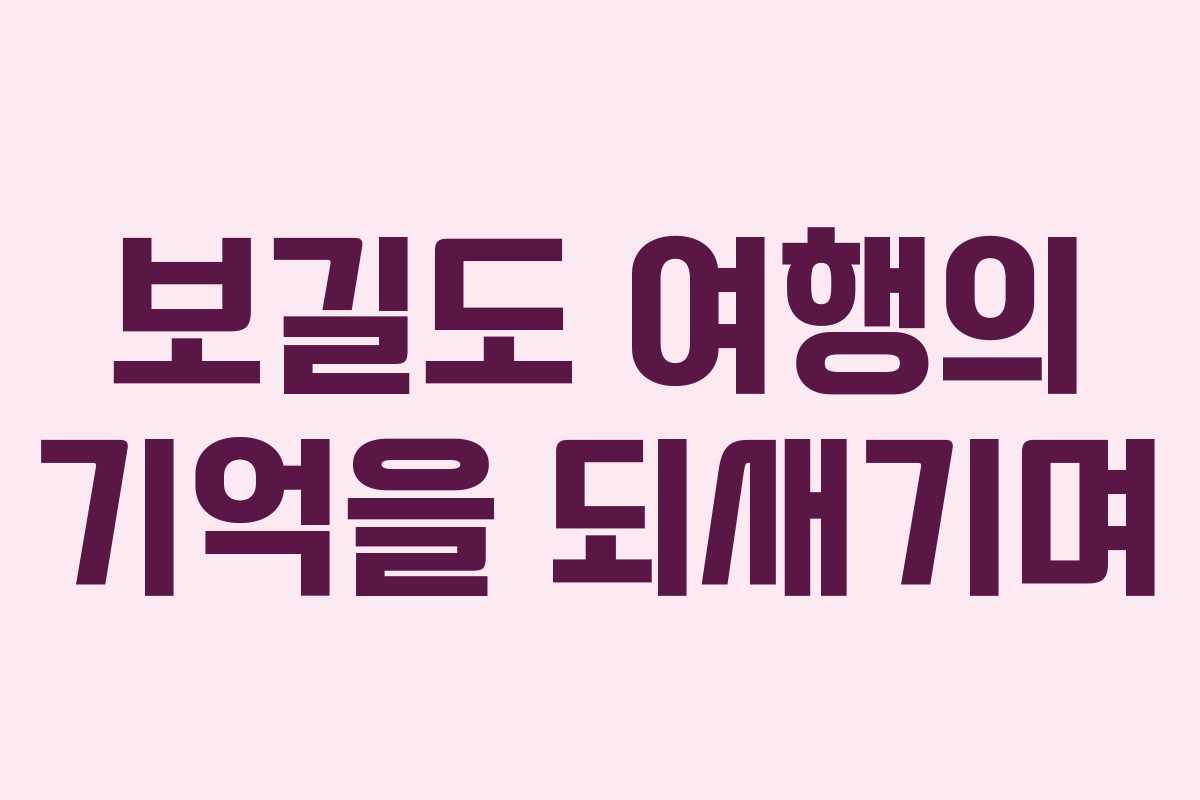 보길도 여행의 기억을 되새기며