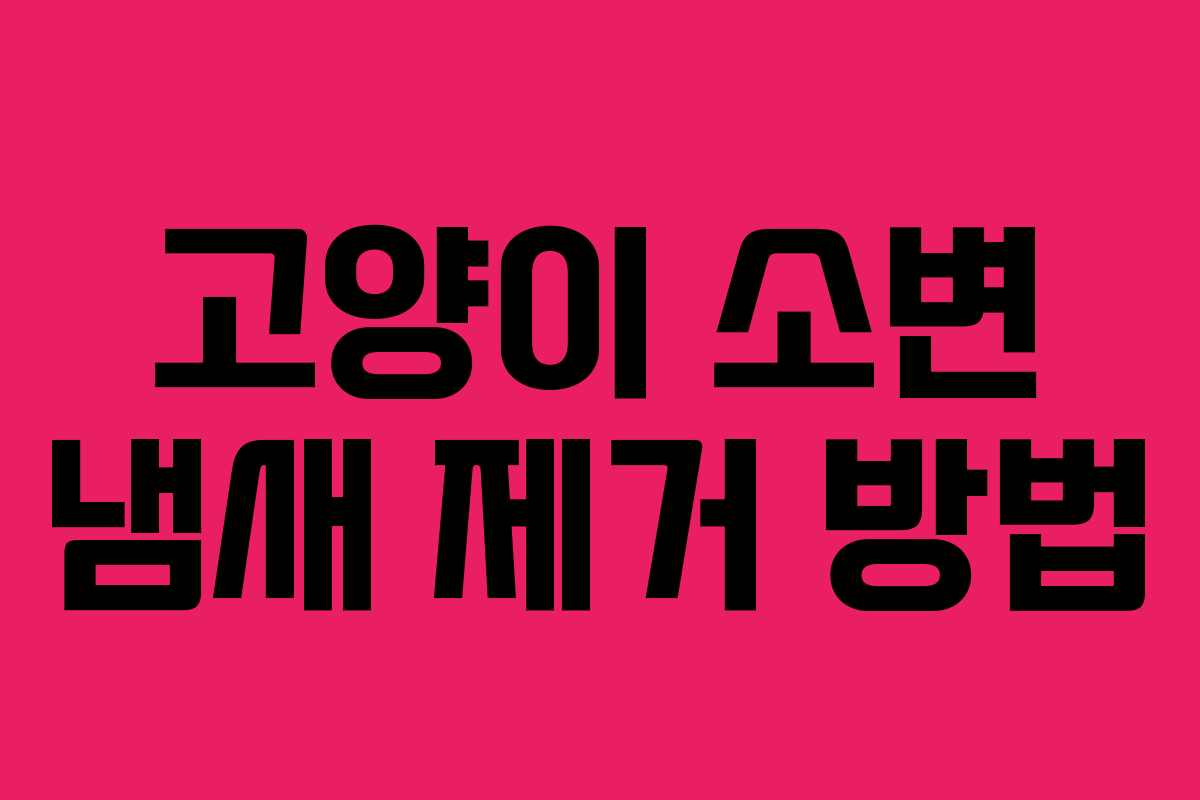 고양이 소변 냄새 제거 방법