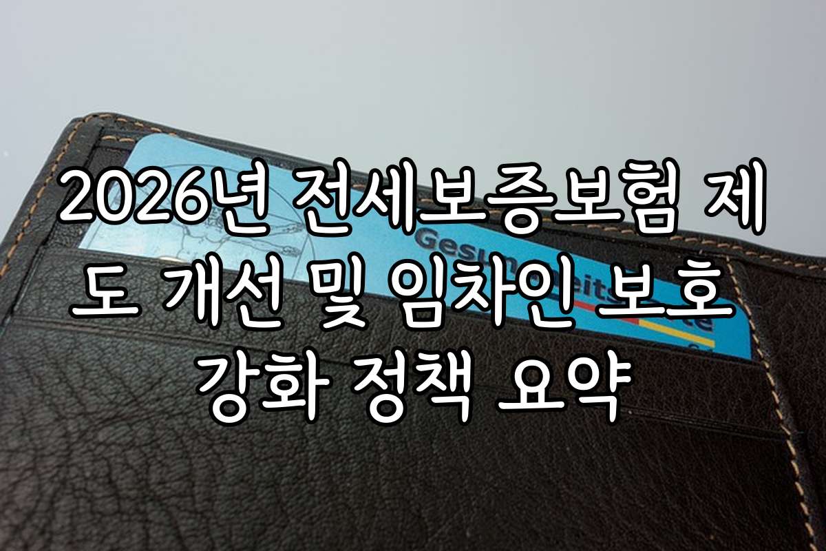 2026년 전세보증보험 제도 개선 및 임차인 보호 강화 정책 요약
