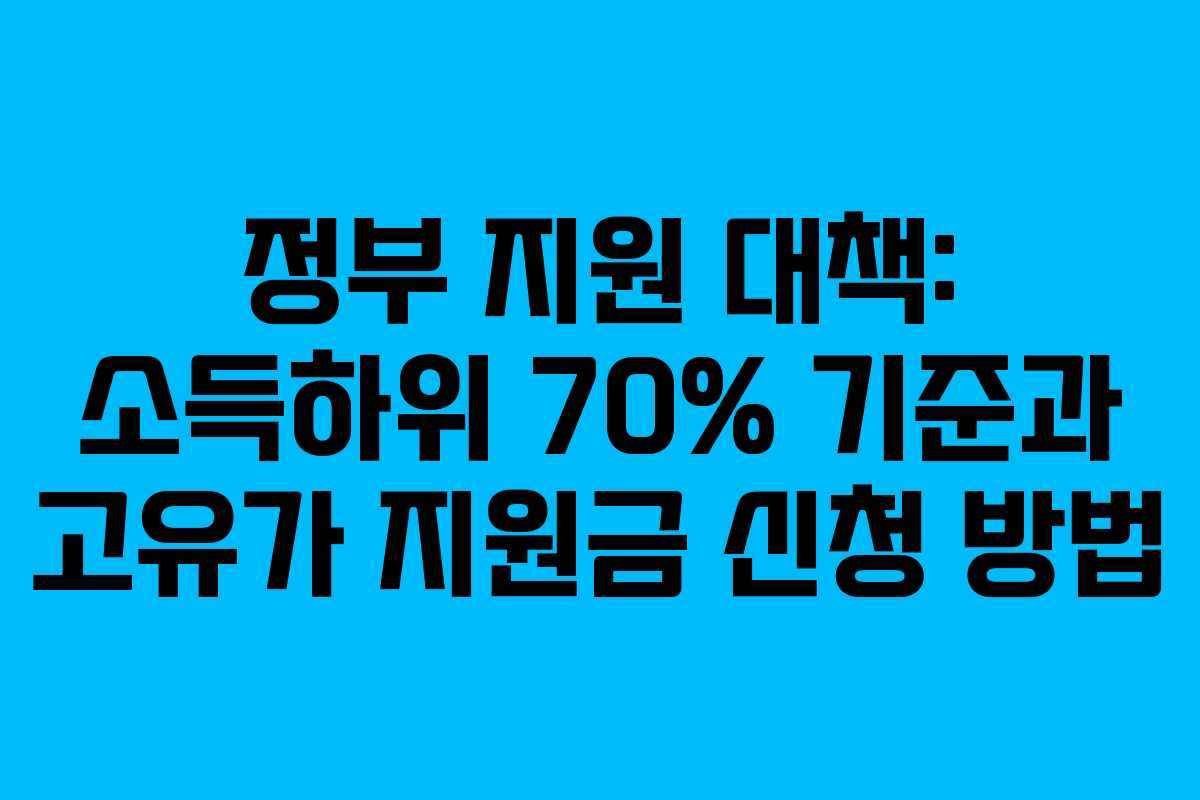 정부 지원 대책: 소득하위 70% 기준과 고유가 지원금 신청 방법