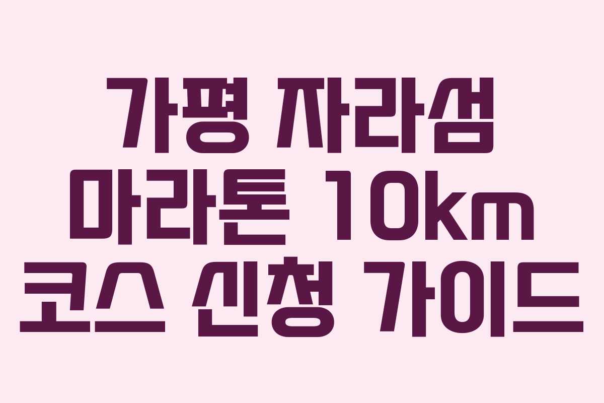 가평 자라섬 마라톤 10km 코스 신청 가이드